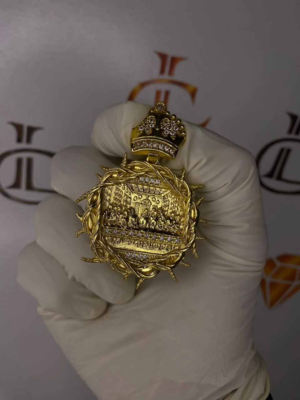Pingente Premium Ceia de Cristo Coroa de Espinhos