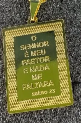 Pingente Salmos 23 Placa Grande